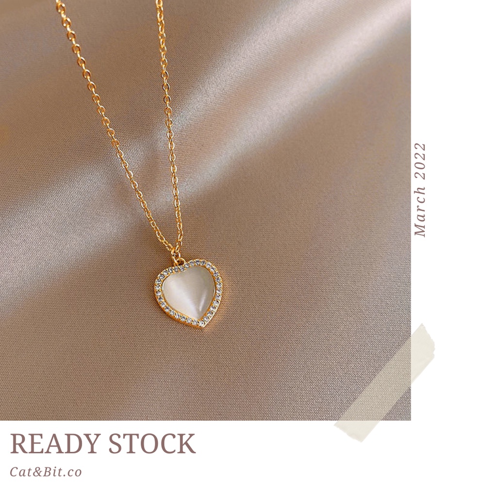 Women Necklace Korean Style Love Diamond Pendant Pearl Gold Chain Elegant Sexy Girl Ins Jewelry Fashion Accessories Gift Shopee Malaysia