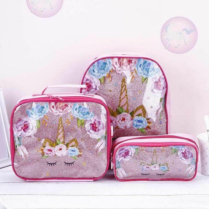 unicorn backpack and lunch bag