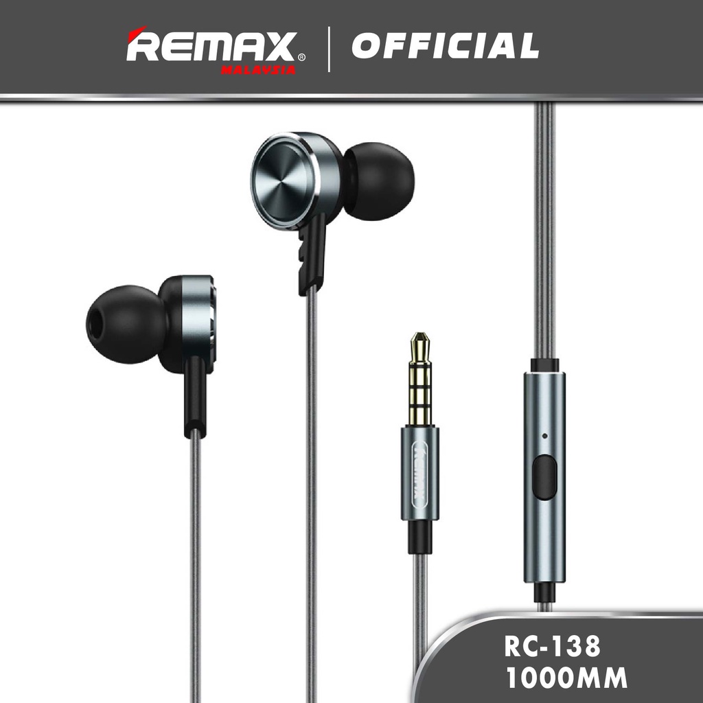 Remax RM-620 Deep Bass Stereo 1.2 Meter Wired Earphone For Music Phone Call With One Button Control