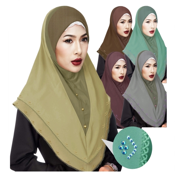 cara memakai shawl terkini