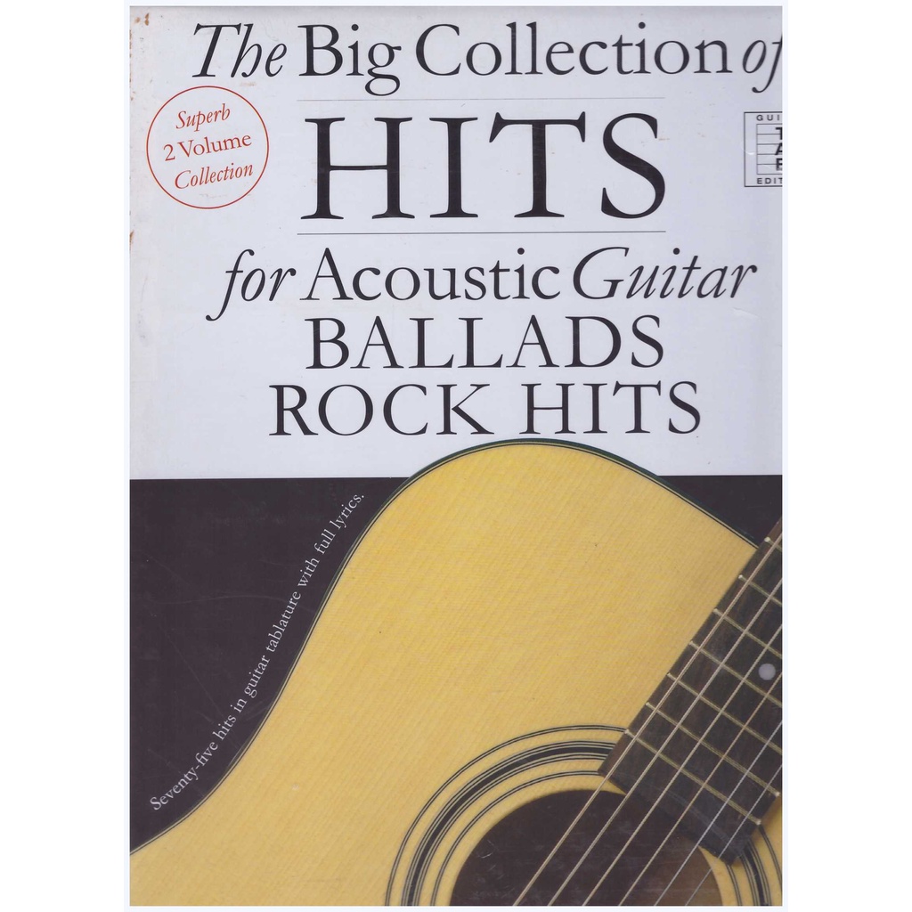 The Big Book Of Rock Hits & Ballads for Acoustic Guitar / Guitar Tab Book / Gitar Book / Guitar Book