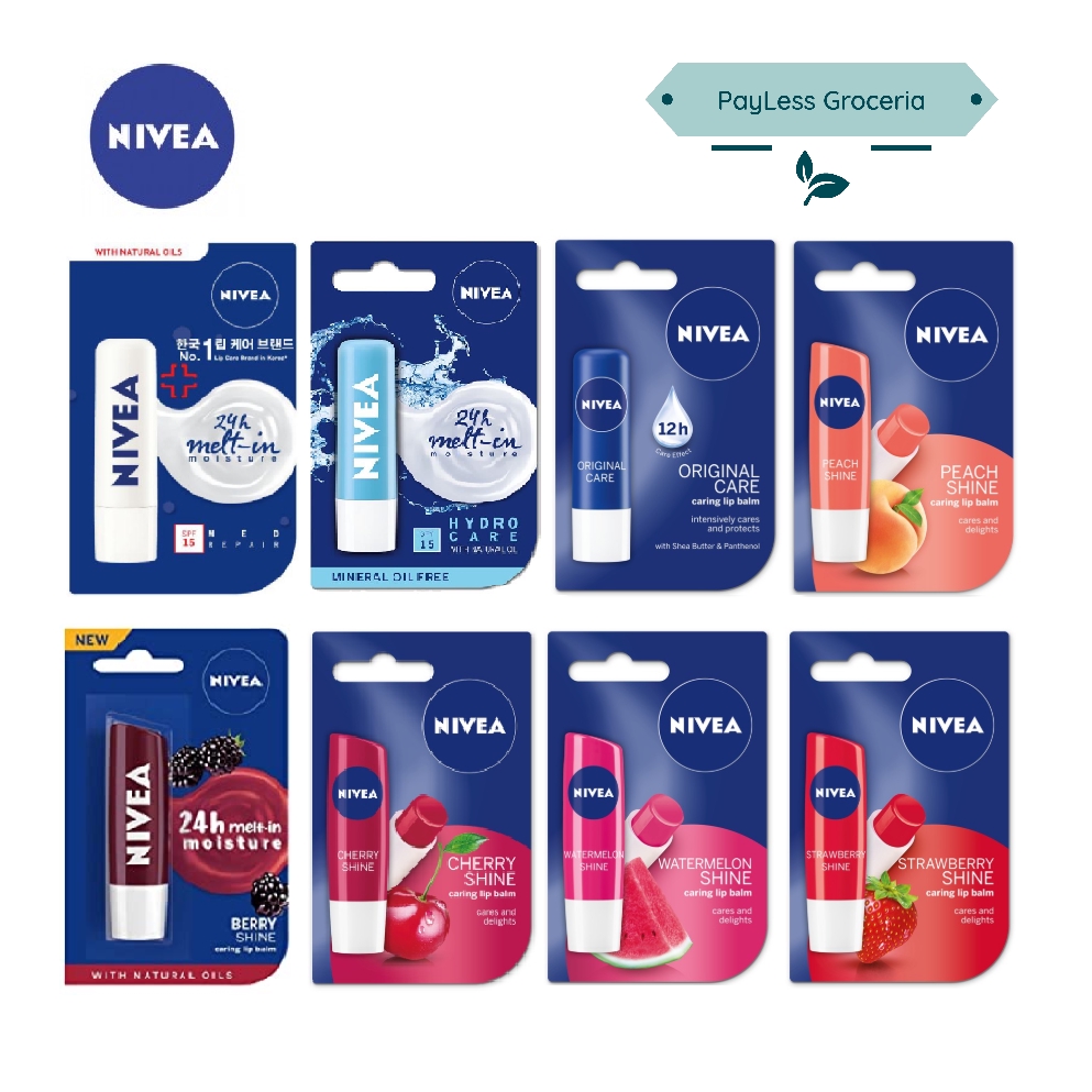 Nivea Naturally Caring Lip Balm Shine / Lip Scrub | Shopee Malaysia