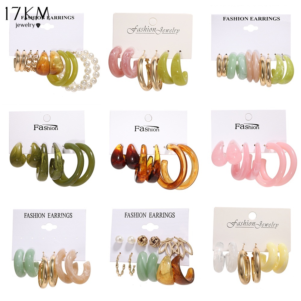 Colorful Resin Hoop Earring Trendy Earrings for Women Jewelry ...