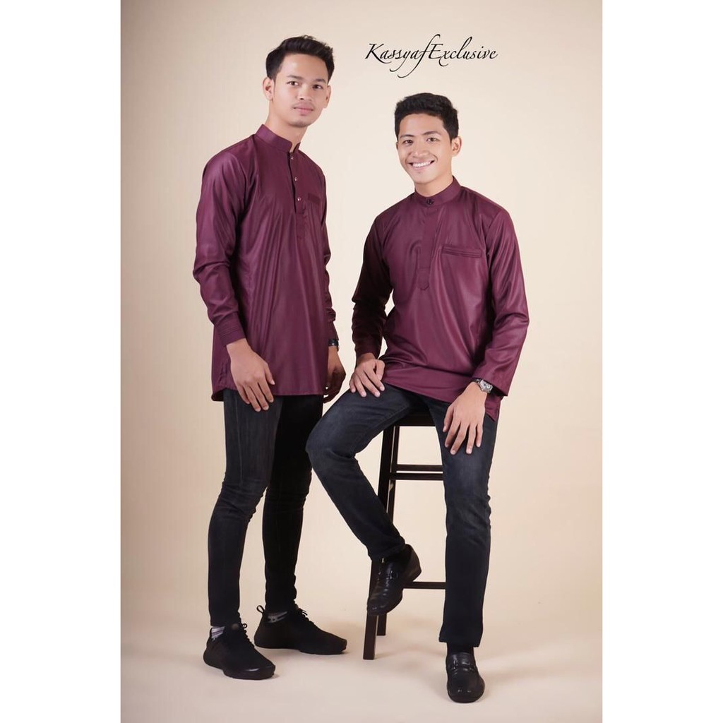 (BURGANDI) KURTA AFAD by KASSYAF EXCLUSIVE / KURTA WITH HIGH QUALITY COTTON MATERIAL / KURTA