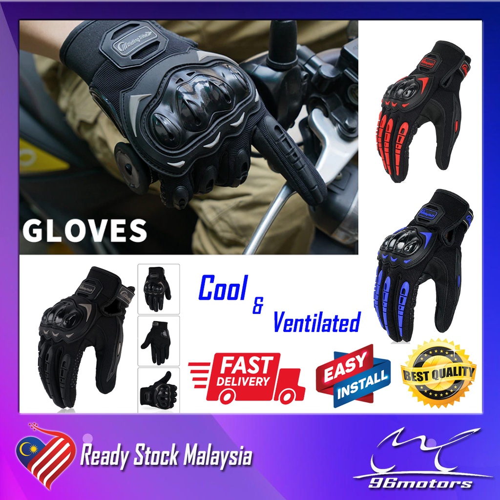 Motorcycle Glove Touch Screen Breathable Power Motorbike Motor Racing Riding Protective Gloves Sarung Tangan 96motors