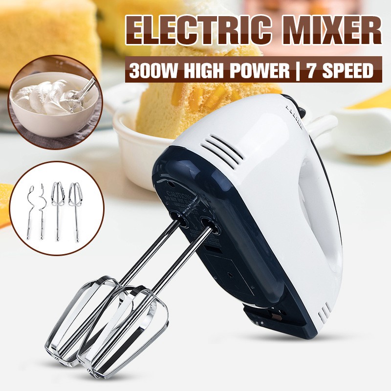 [7 Speed] Electric Hand Mixer Egg Beater Baking Whisk Mesin Pengadun Tepung Food Bancuh Telur Blender Mix Cake Kek Stand