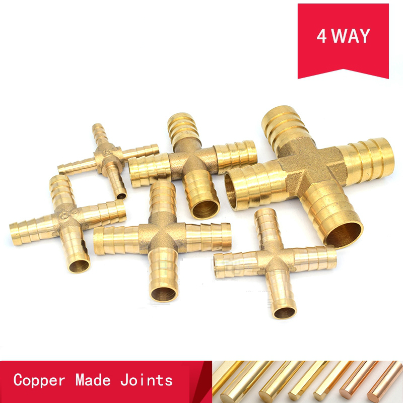 Brass Hose Tail Barbed Fitting Straight Elbow Y Joiner Connector Tee Cross