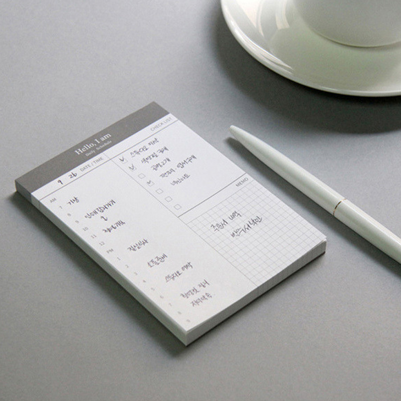 Mini daily check list Desk time schedule Office school Notebook/planner Stationary