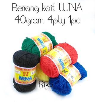 WINA code 320-338 40gram 4ply koleksi 2 benang kait knitting yarn 1pc