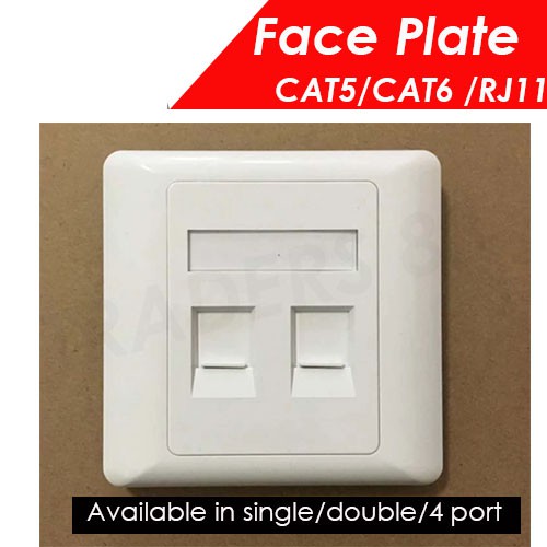 2 port Double RJ45 Wall Face Plate/Faceplate Network LAN Cat5E/ CAT6