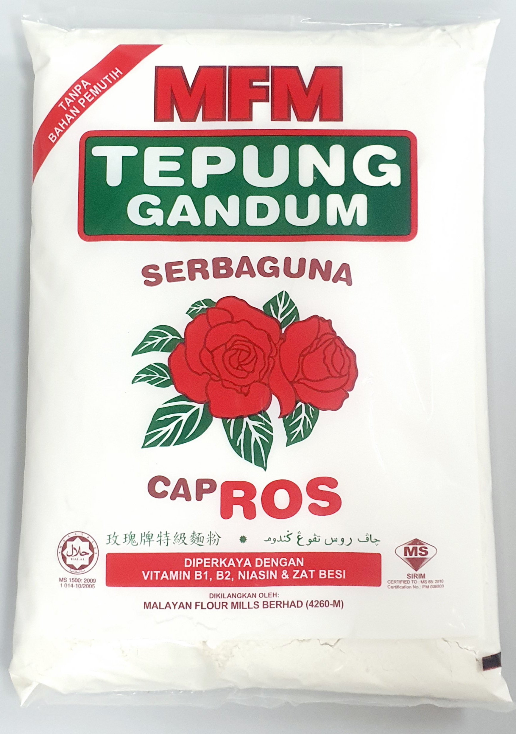 Rose Wheat Flour 850 Gm Cap Ros Tepung Gandum