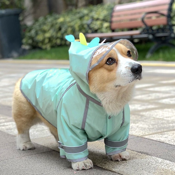 Dog Raincoat Small MediumSized TwoLegged Poncho Waterproof