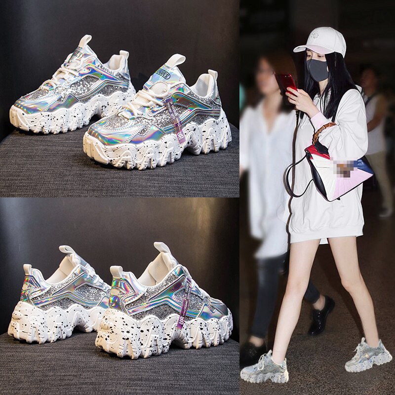 sequins tennis shoes