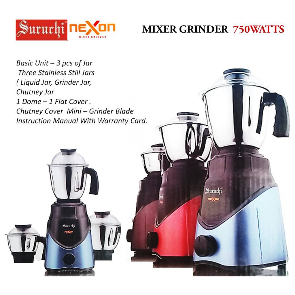 Suruchi Nexon 750watt Mixer Grinder Shopee Malaysia