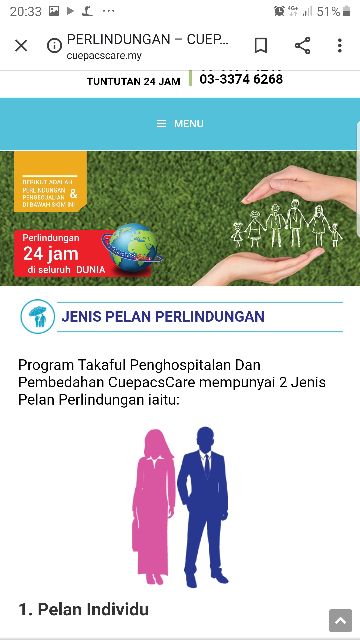 Takaful Penghospitalan Dan Pembehahan Cuepacs Care Medical Card Utk Penjawat Awam Shopee Malaysia