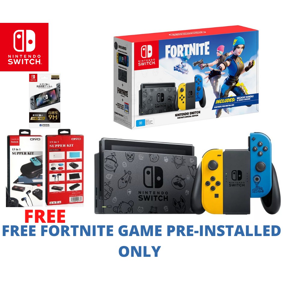 New Stock Nintendo Switch V2 Fortnite Bundle With Pre Installed Full Game 1 Year Warranty Shopee Malaysia