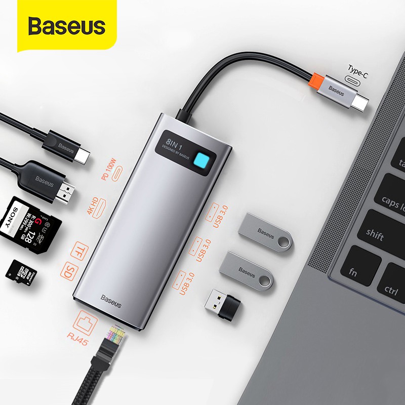 Baseus USB C HUB Type C to USB 3.0 Adapter 8 in 1 Type