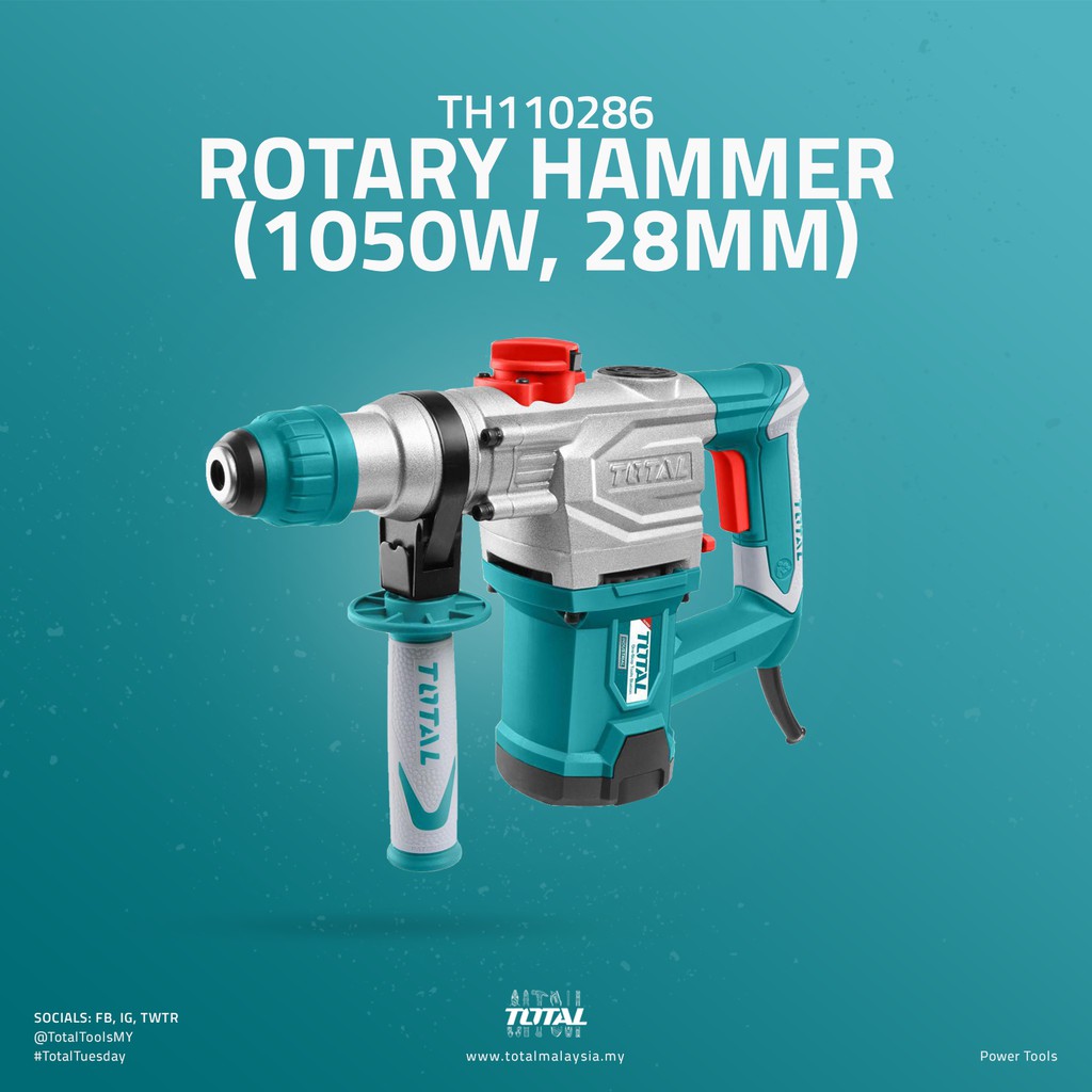 TOTAL Rotary Hammer (1050W, 28mm) TH110286 Shopee Malaysia