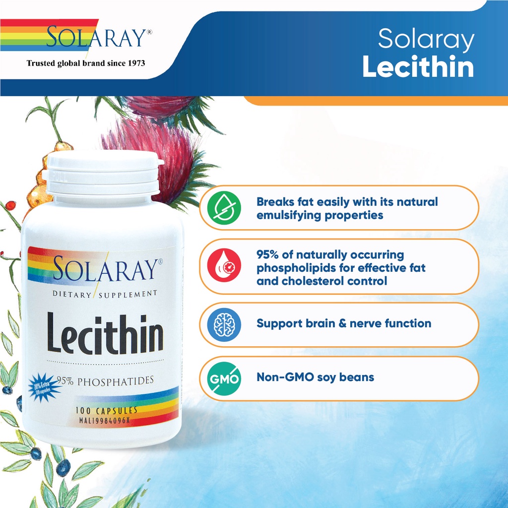 [Mix & Match] Natural Fat Emulsifier Solaray Lecithin (Oil Free) 30