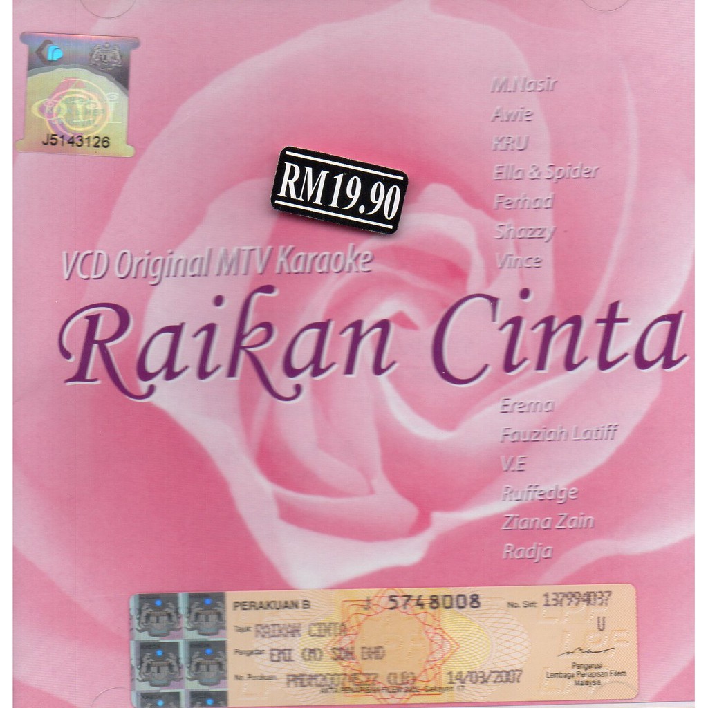 Raikan Cinta Original ( MTV KARAOKE VCD ) [ M NASIR AWIE KRU ELLA SPIDER FERHAD..]