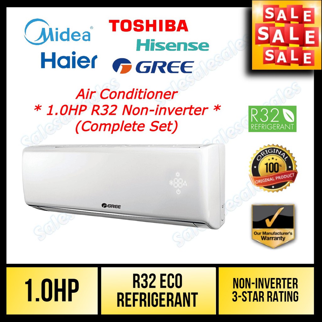 *SALE* (1HP) Midea / Hisense / Haier / Gree Aircond 1.0HP with Ionizer