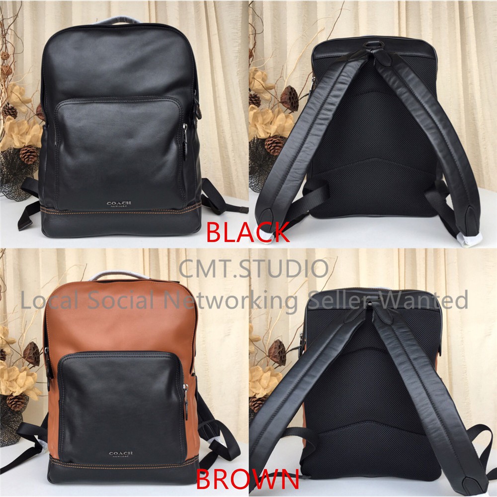 mens coach leather backpack