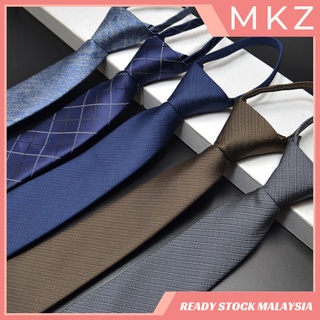 READY STOCK Premium Design Lazy Zipper Neck Ties Men's Business Wedding Korean Slim Necktie Vintage Tali Leher 6cm