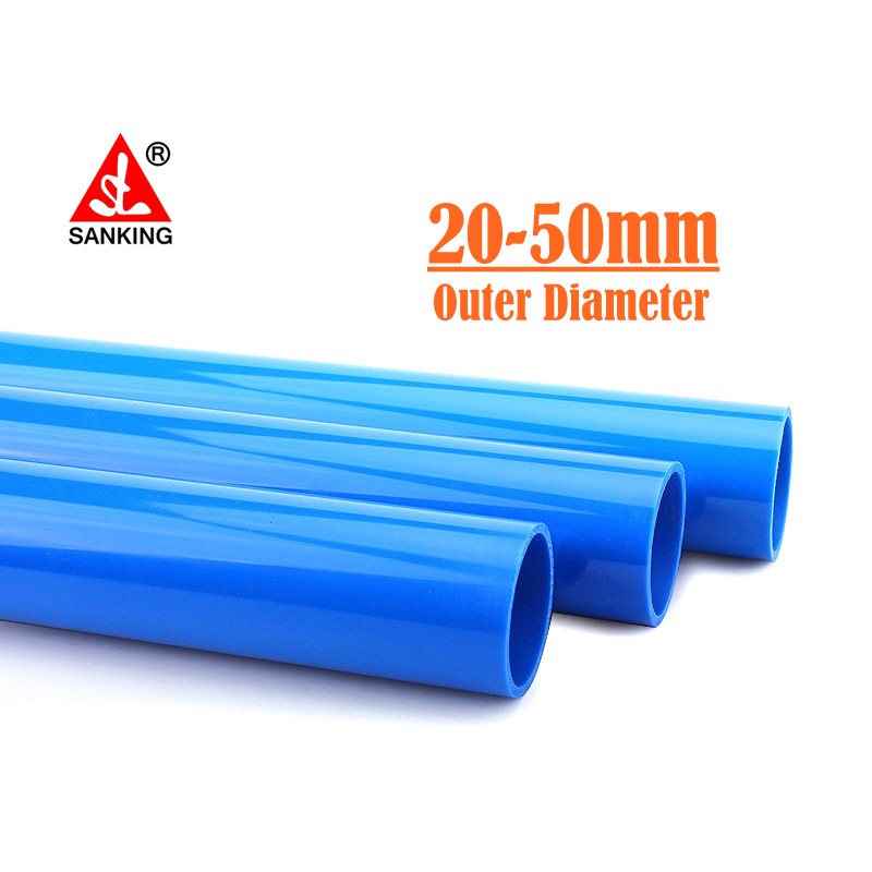 2pcs Sanking Blue PVC Pipe Aquarium Water Pipe Reef Tank Cycling Water Supply Plumbing Outer Diameter 20mm to 50mm