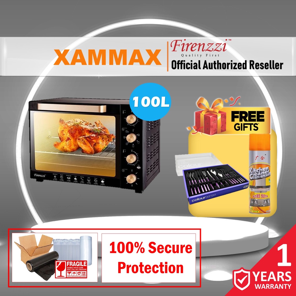 (Fast Delivery) Firenzzi TO5110BK 100 Liters 6 Cooking Function Oven