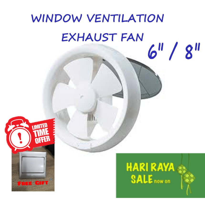 6"/8" Glass Mounted Ventilating Exhaust Fan (Glass,Window)+Free Gift