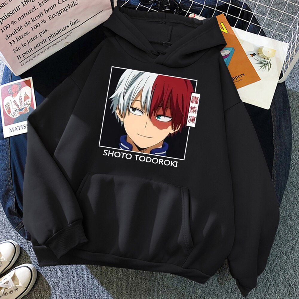 My Hero Academia Anime Hoodie Men Fashion Cartoons Clothing Autumn Hip Hop  Sweatshirts Loose Casual Tops SHOTO TODOROKI Hooded | Shopee Malaysia