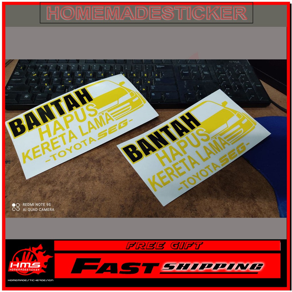 Toyota Seg Bantah Hapus Kereta Lama Car Sticker Decal 1 Pcs Shopee Malaysia