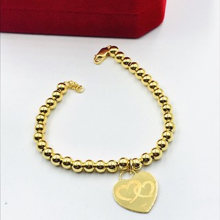Gelang Emas Bola bola with Love Pendant Emas 916 Gelang Emas Bola bola with Love Pendant Emas 916