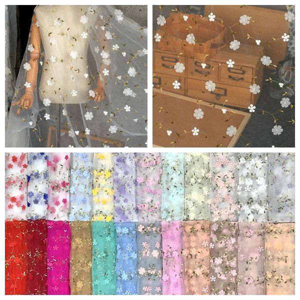 Embroidery lace handmade DIY fabric material clothing dress decoration fabric lace for dress