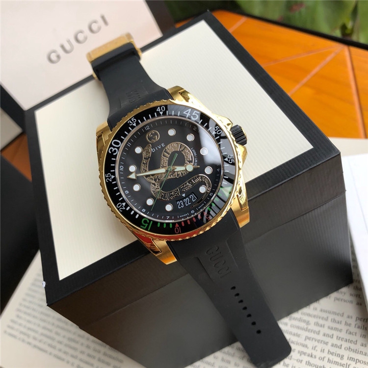 mens black and gold gucci watch
