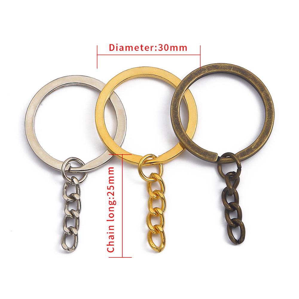 10PCS DIY Key Rings Key Chain Split Ring Short Chain Key Holder Key