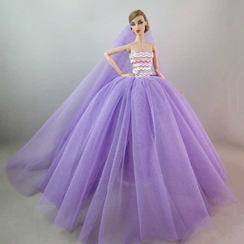 barbie doll purple dress