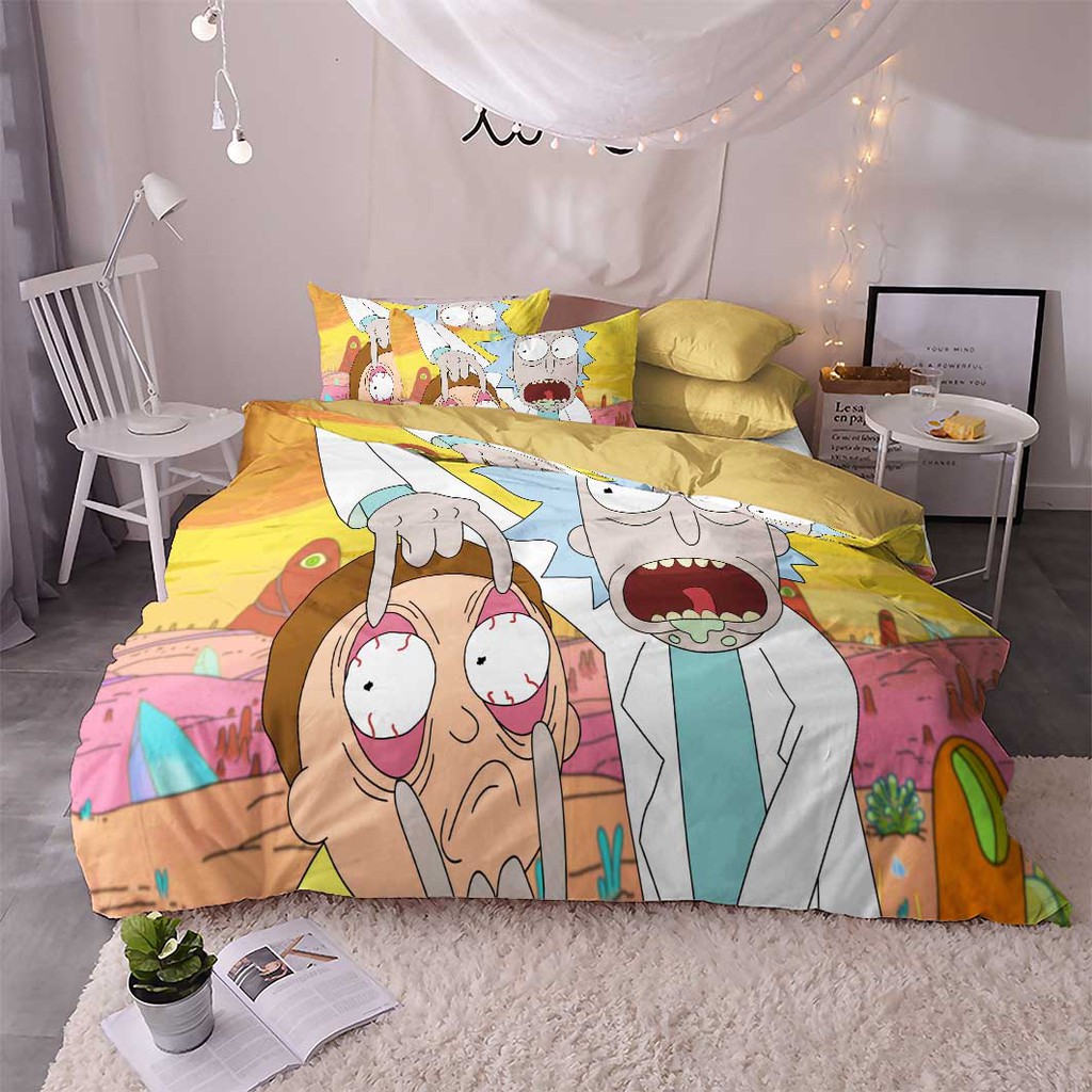 Cartoon Funny Bedding Set Kids Duvet, Rick And Morty King Size Bedding