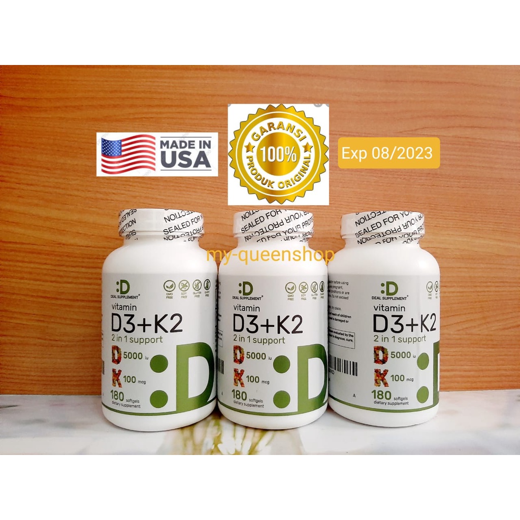 Vitamin D3 K2 Deal Vitamin D3 5000 IU & Vitamin K2 MK7 MK4 Original USA