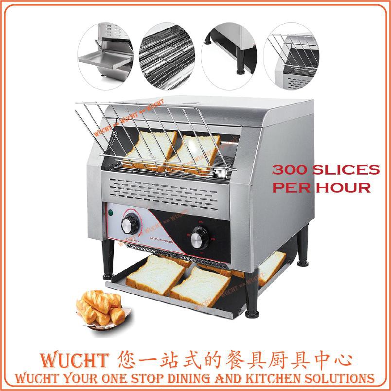 【WUCHT】Commercial Conveyor Toaster 300pcs per Hour - Electric Conveyor Toaster 2200W Stainless Steel Toaster 220V 60HZ