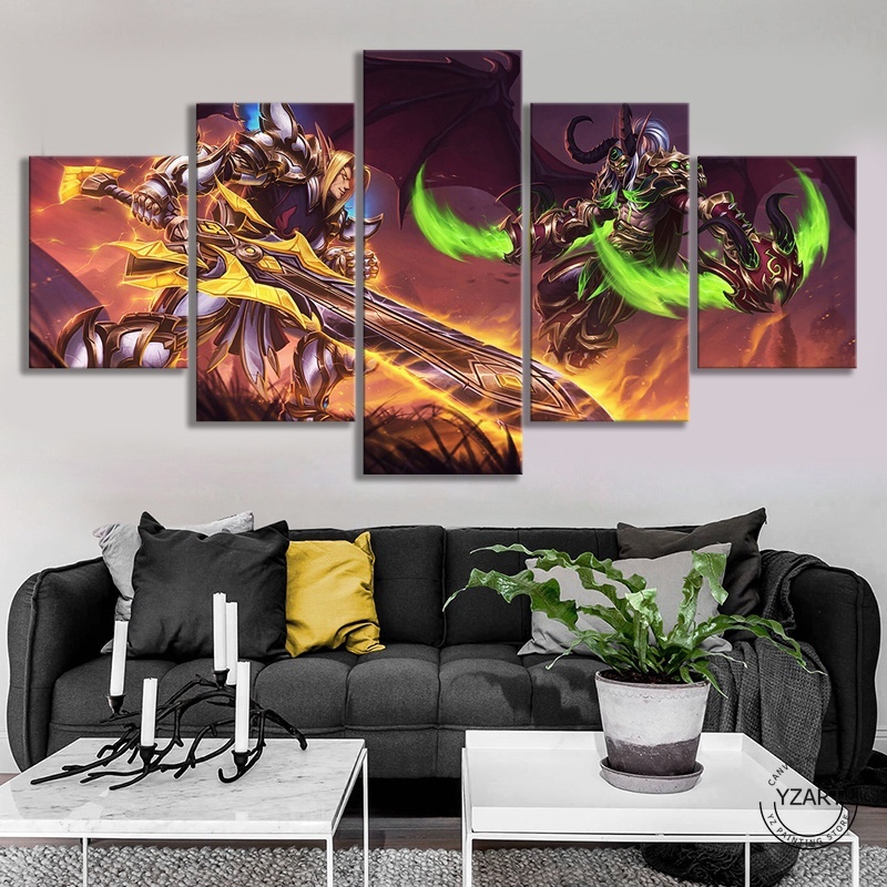 Pc Gaming World Of Warcraft Poster Art Cartoon Wall Picture Warcraft Video Games Art Wall Decor Paintings Shopee Malaysia