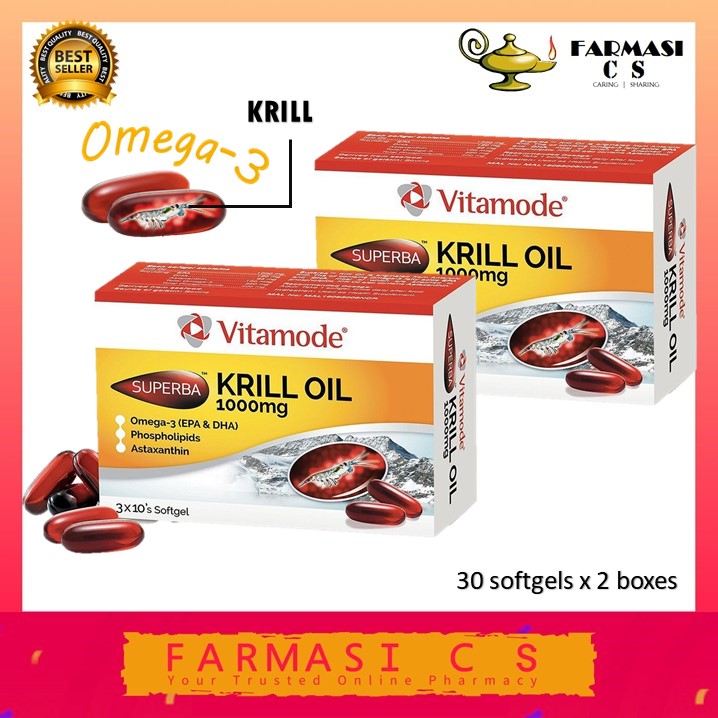Vitamode Superba Krill Oil 1000mg 30 Softgels X 2 Boxes Twin Exp 05 2022 Vita Mode Omega3 Omega 3 Astaxanthin Shopee Malaysia