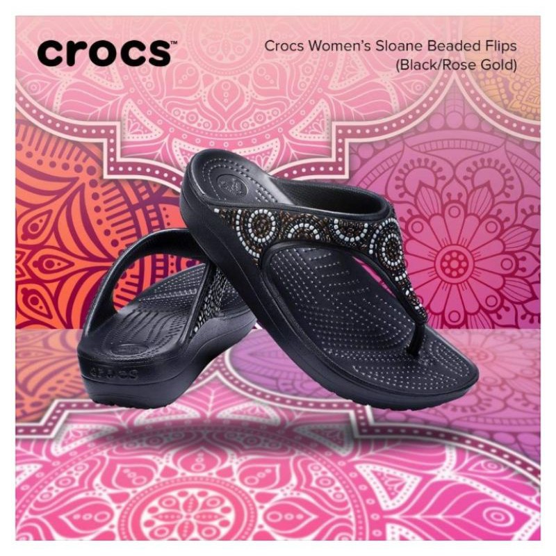 crocs women's sloane embellished flip flop