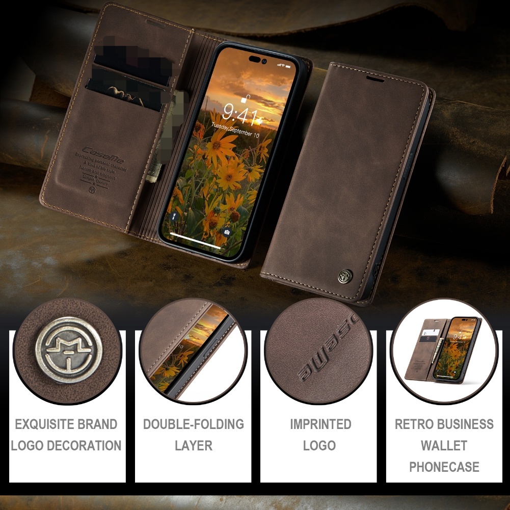 INOVAGEN Leather Flip Case For 13 14 Pro Max Series/Phone Stand Close Leather