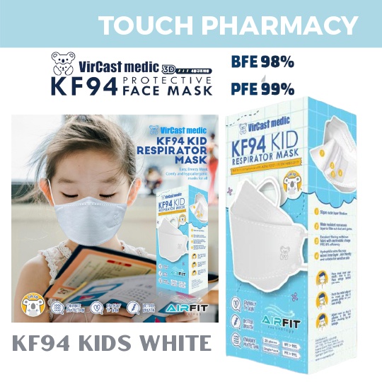 Vircast Medic Children KF94 Protective Face Mask (20's) WHITE colour Shopee Malaysia