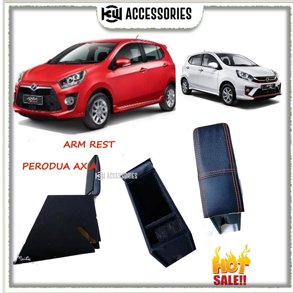 (Ready Stock)Perodua Axia Pvc Arm Rest Box With Red Line Shopee Malaysia