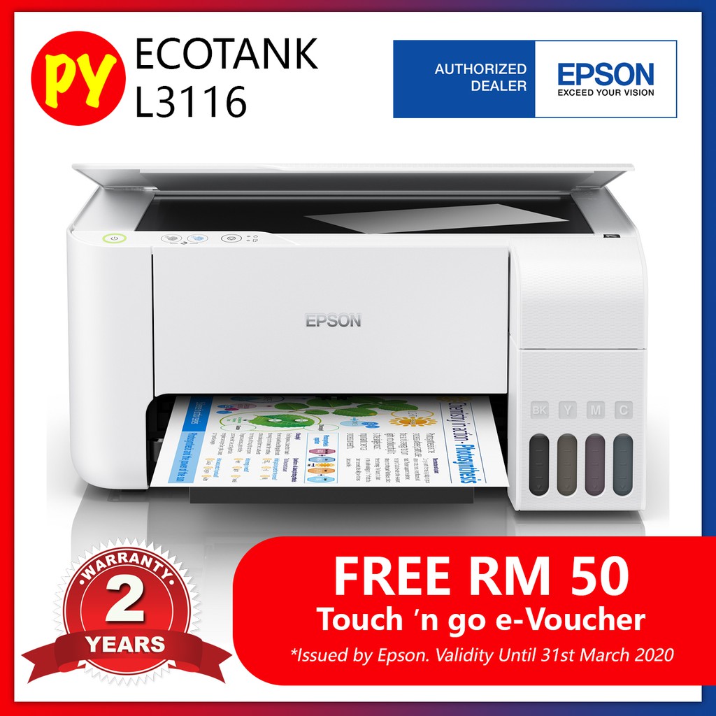 Epson Ecotank L3116 And L3110 All In One Ink Tank Printer Using Ink 003 Free Rm50 Tng Evoucher 4609