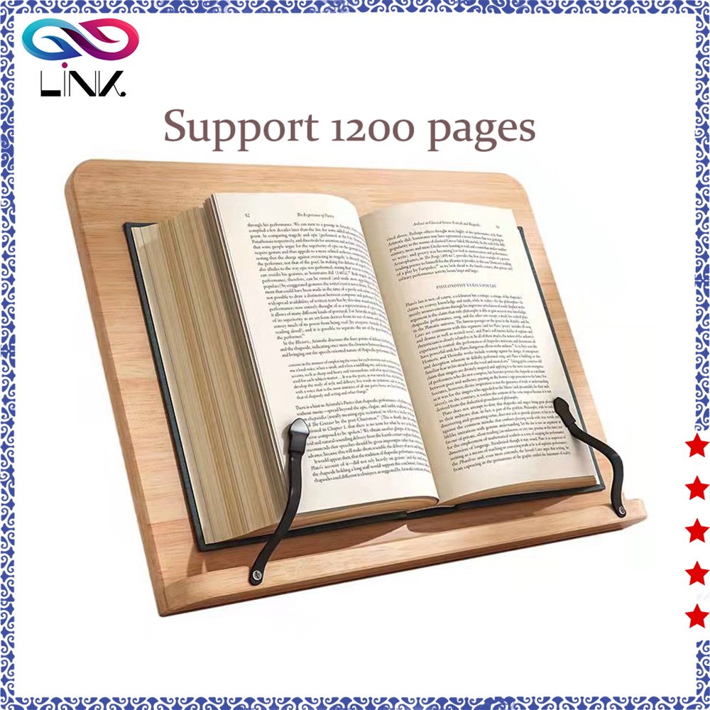 Adjustable Wooden Book Reading Stand Book Holder Support Document Shelf Bookstand Tablet Music Score Recipe Stand