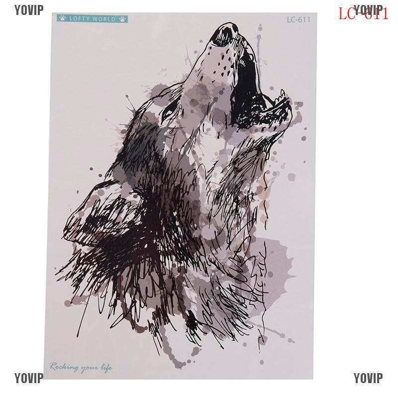 Yovip Wolf Temporary Tattoo Stickers Waterproof Fake Hand Tattoos Adult Men Body Art Shopee Malaysia