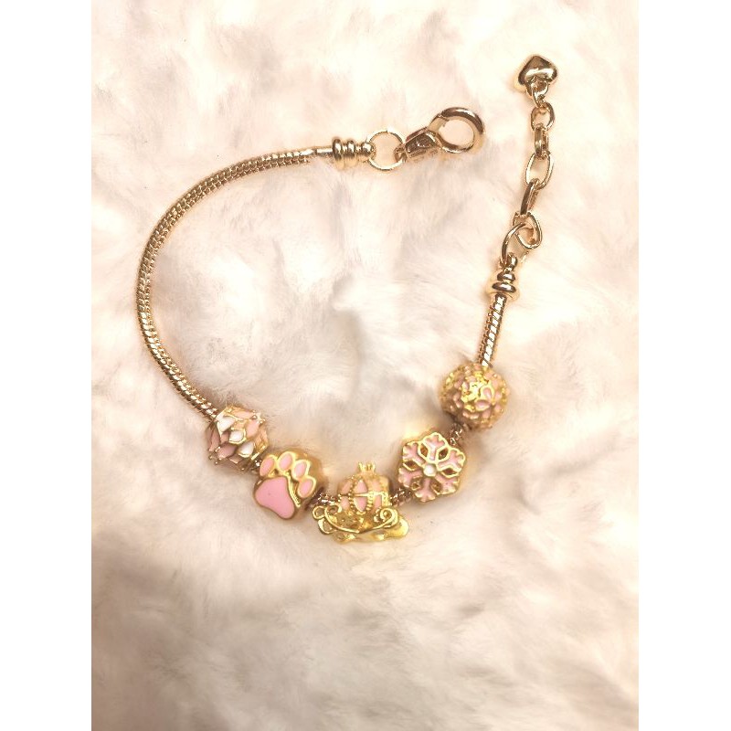 保色金潘多拉吊坠手链Color Gold Pandora Pendant Bracelet | Shopee Malaysia